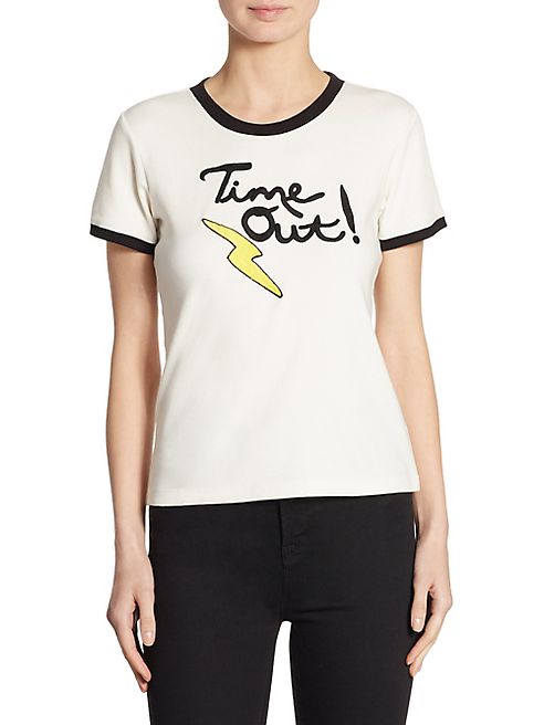 Alice + Olivia - Robin Embroidered Graphic Tee