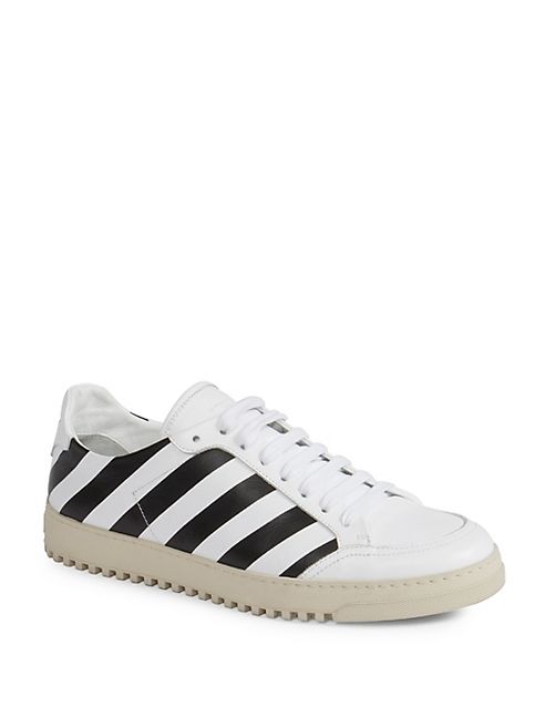 Off-White - Diagonal Striped Leather Sneakers