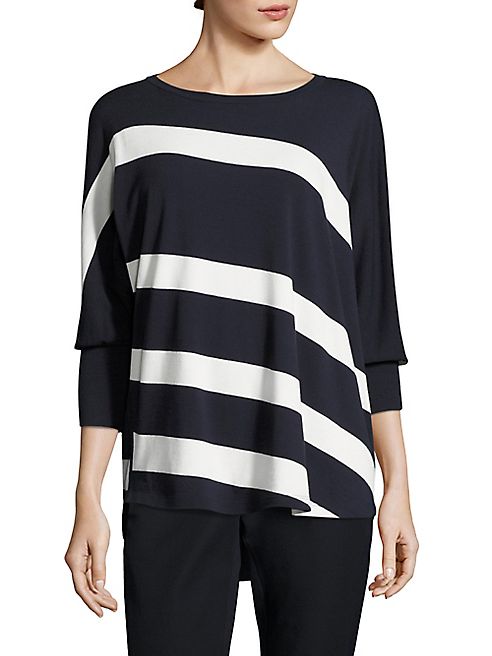 Lafayette 148 New York - Striped Batwing Sleeve Sweater