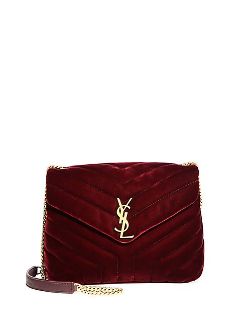 Saint Laurent - Small Lou Lou Velvet Chain Shoulder Bag