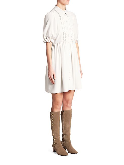 Chloé - Silk Eyelet Shirtdress