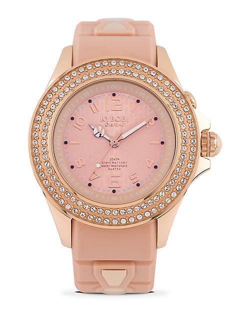 KYBOE! - Radiant Charm Swarovski Crystal & Silicone Strap Watch/Nude