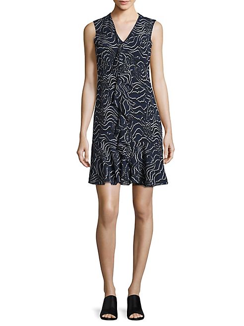 Derek Lam 10 Crosby - Ruffled Printed Silk Dress