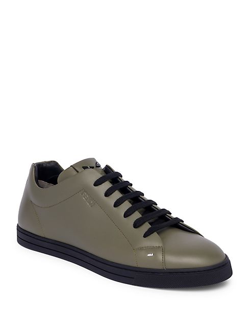 Fendi - Fendi Face Leather Low-Top Sneakers