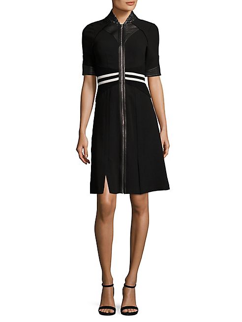 Yigal Azrouel - Zip-Front Striped Dress