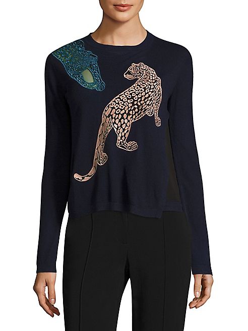 Yigal Azrouel - Cheetah Silk & Cashmere Sweater