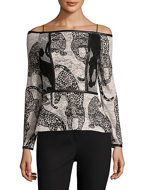 Yigal Azrouel - Off-The-Shoulder Cheetah Top