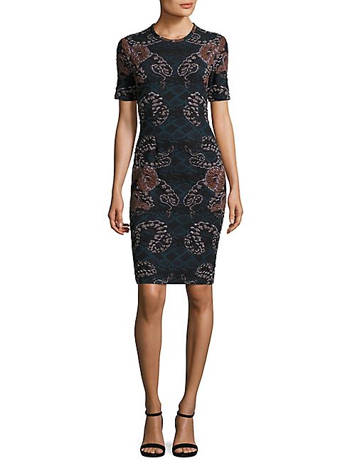 Yigal Azrouel - Short Sleeve Jacquard Dress