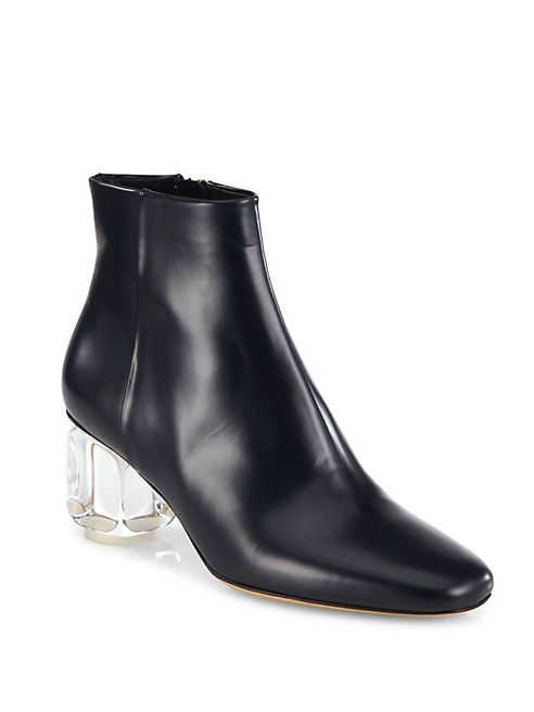 The Row - Bowin Lucite Heel Leather Booties