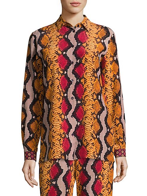 Etro - Snake-Print Silk Shirt