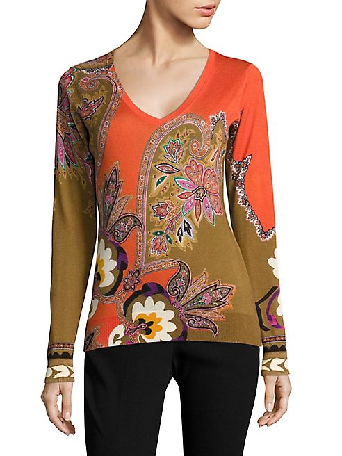 Etro - Silk & Cashmere Paisley Top