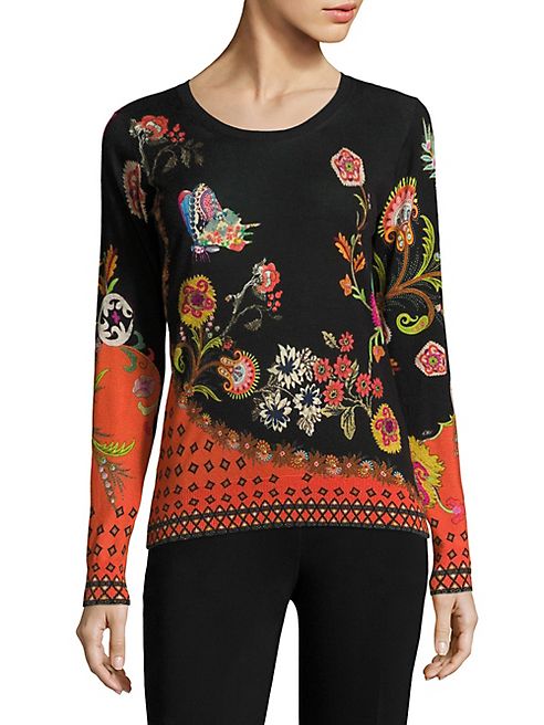 Etro - Floral Silk & Cashmere Pullover