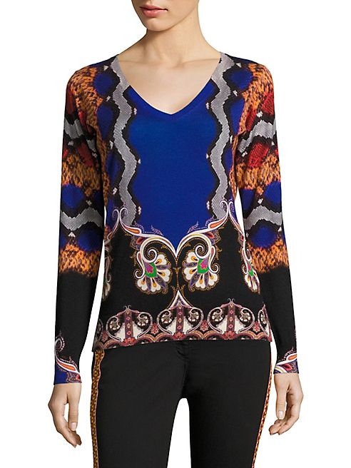 Etro - Silk & Cashmere Snake Pullover