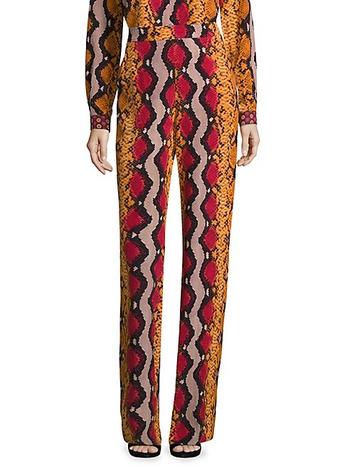 Etro - Snake-Print Silk Trouser