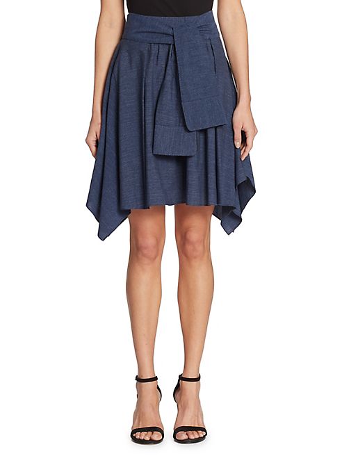 Halston Heritage - Sash Flounce Skirt