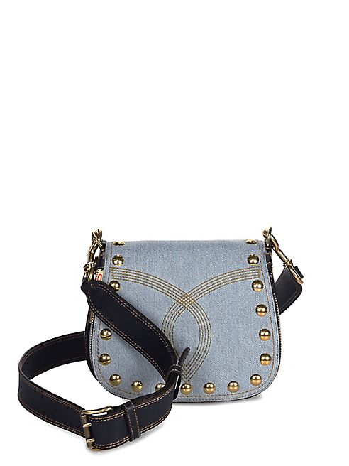 Marc Jacobs - Small Nomad Studded Denim Saddle Bag