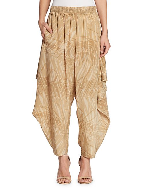 Halston Heritage - Abstract Print Ruffle Pants