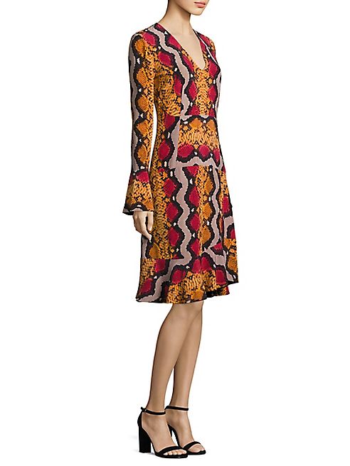 Etro - Snake-Print Silk Dress