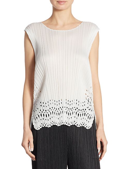 Pleats Please Issey Miyake - Lace Hem Tank