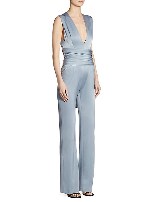 Galvan - Satin Wrap Jumpsuit