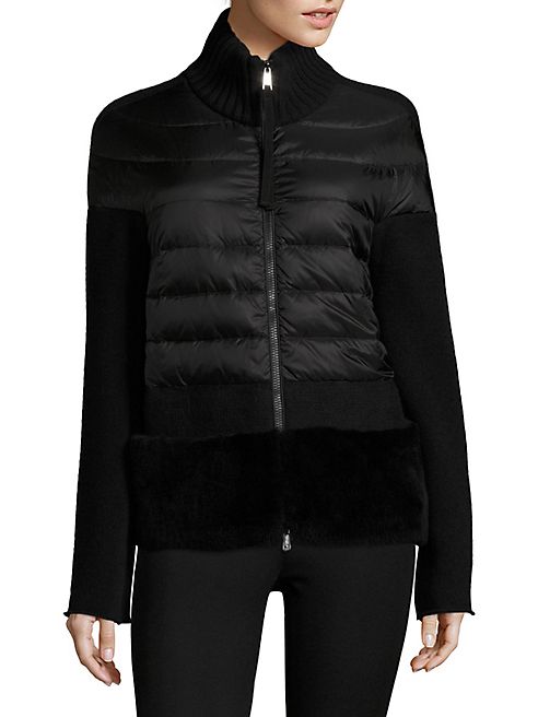 Moncler - Maglione Fur-Panel Jacket