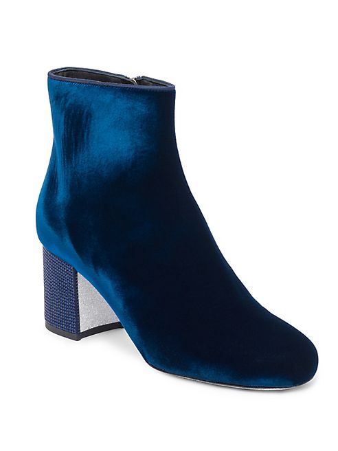 Rene Caovilla - Velvet & Satin Zip Booties