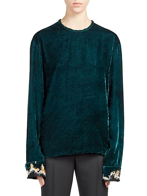 Haider Ackermann - Embroidered Velvet Top