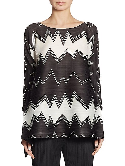 Pleats Please Issey Miyake - Zig Zag Tunic Top