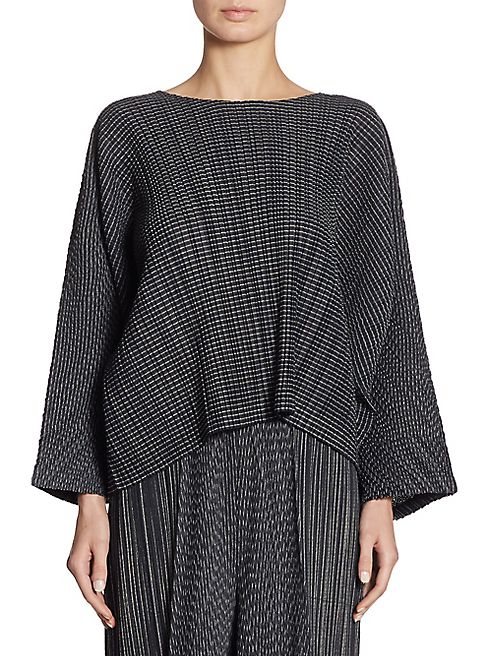 Pleats Please Issey Miyake - Pleated Striped Top