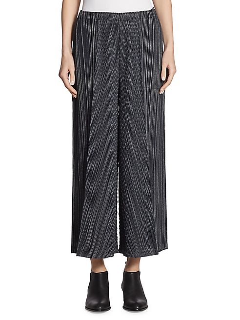 Pleats Please Issey Miyake - Pleated Striped Pants