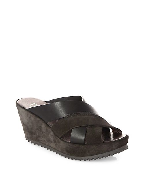 Pedro Garcia - Frine Castoro Lame Wedge Mules