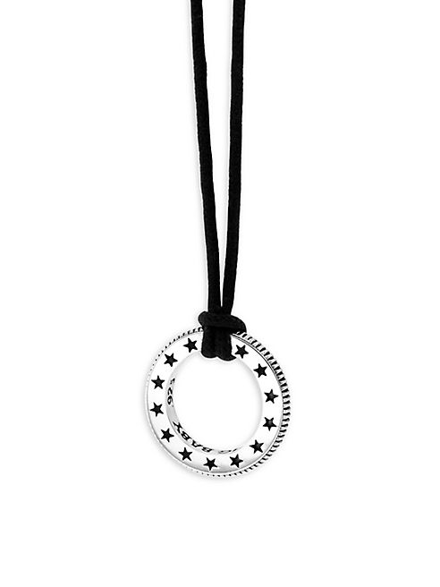 King Baby Studio - Sterling Silver Leather Coin Edge Pendant Necklace