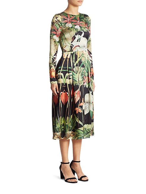 Adam Lippes - Printed Silk Midi Dress