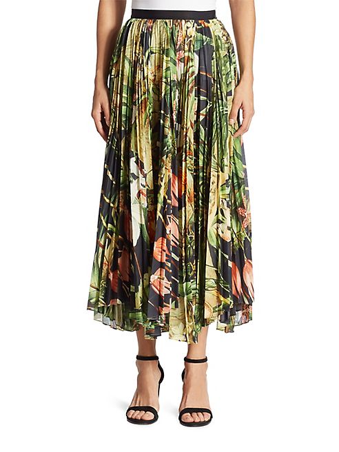 Adam Lippes - Pleated Printed Skirt