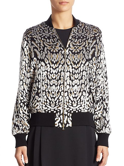 Adam Lippes - Leopard-Print Velvet Bomber Jacket