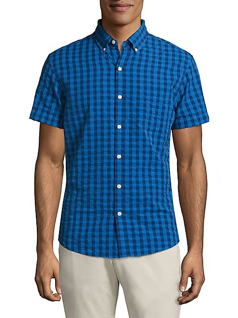 BONOBOS - Slim-Fit Gingham Patterned Shirt