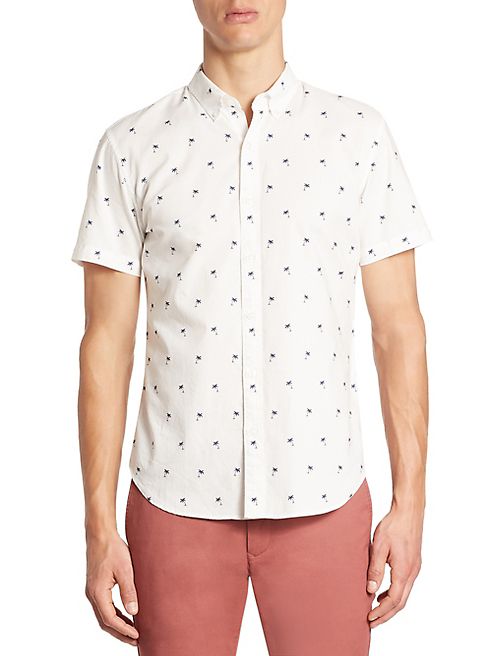 BONOBOS - Palm-Print Slim-Fit Shirt