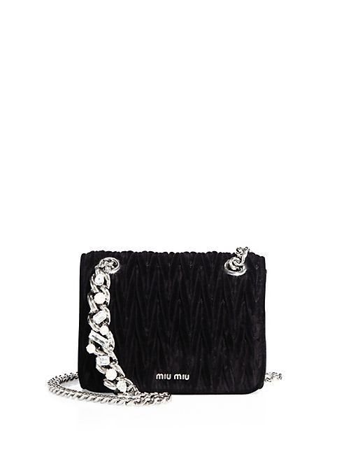 Miu Miu - Matelassé Velvet Chain Shoulder Bag