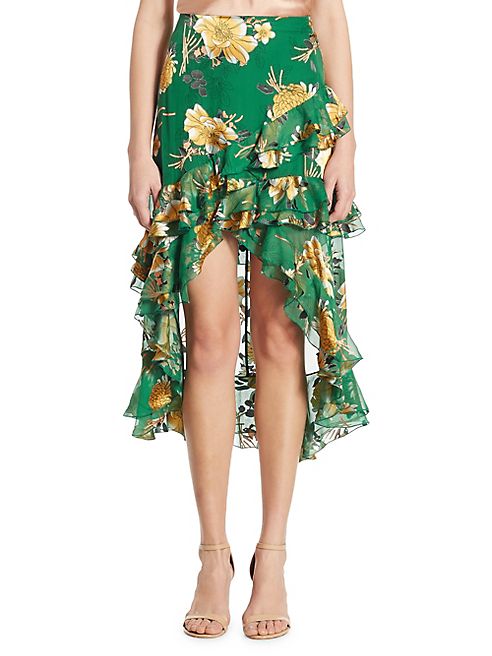 Alice + Olivia - Sasha Hi-Lo Tiered Ruffled Skirt