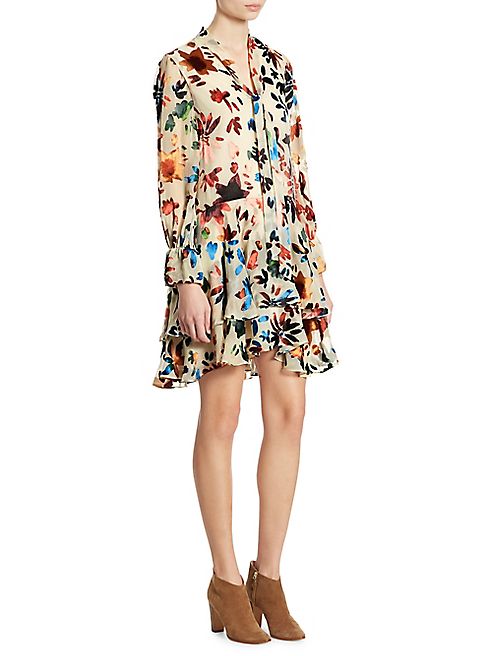 Alice + Olivia - Moore Devoré Tiered Tunic Dress