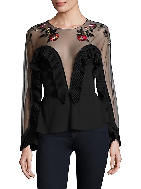 Delfi Collective - Liz Embroidered Illusion Top