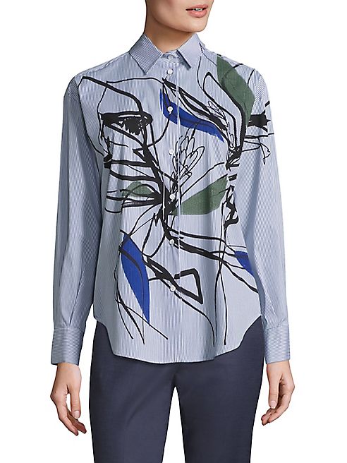 Piazza Sempione - Graphic Striped Button-Down Shirt