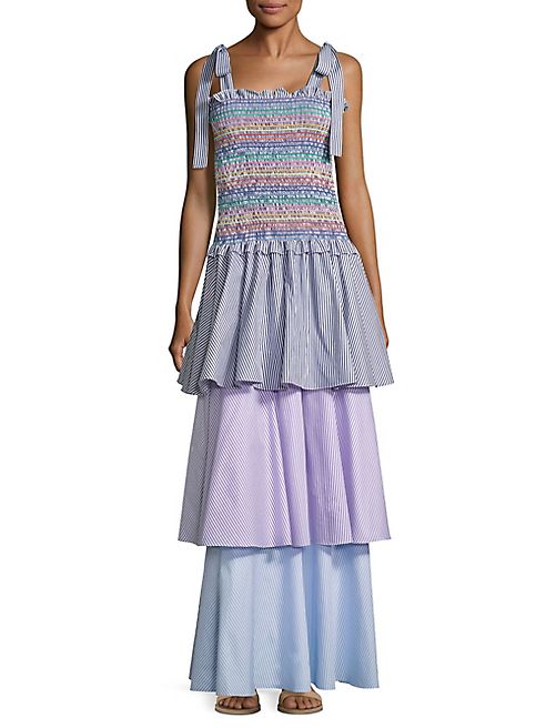 Petersyn - Ellis Tiered Striped Maxi Dress