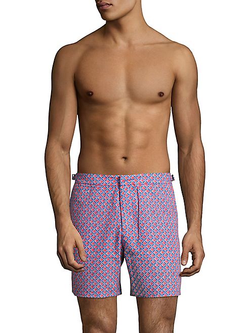 BONOBOS - Premium Buckle Diamond-Print Swim Shorts