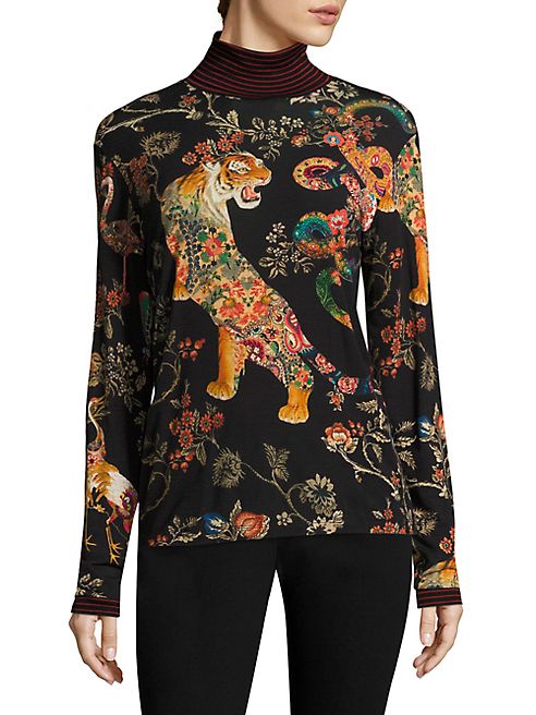 Etro - Tiger-Print Wool Sweater