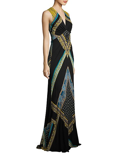 Etro - Scarf-Print Jersey Gown