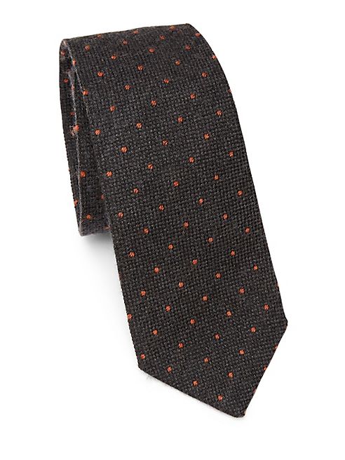 Brunello Cucinelli - Polka Dot Wool & Silk Tie