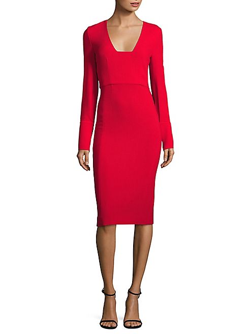 Antonio Berardi - Wool Deep V-Neck Dress