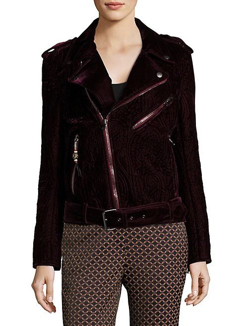 Etro - Velvet Paisley Moto Jacket