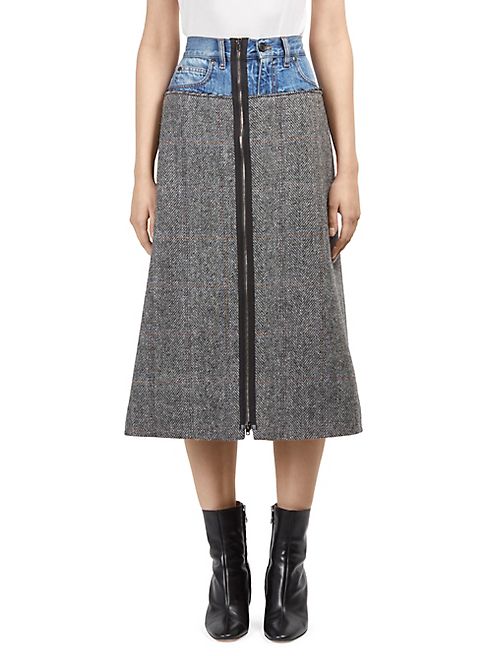 Maison Margiela - Herringbone Zip Skirt